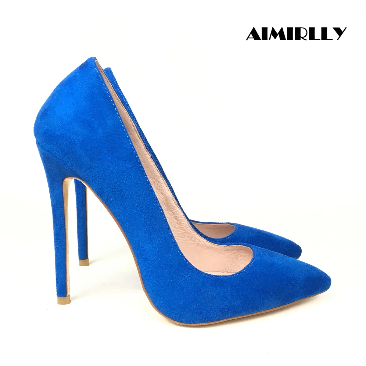 

Женские туфли с острым носком на высоком каблуке, классические стильные замшевые синие элегантные туфли, женские туфли для вечерние ринки и...