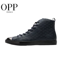 opp fretwork men shoes men boots genuine leather metal toe shoes ankle boots for men winter boots men high top metal