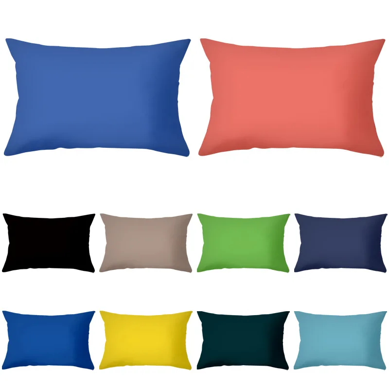 

30x50 CM Cushion Cover Rectangular Solid color Pillowcase For Nap Pillows Plus Long Sofa Car Lumbar Pillow Cover valentine