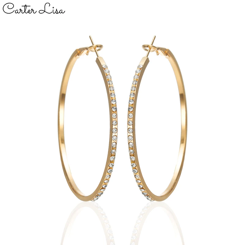 Женские серьги-кольца CARTER LISA круглые серьги золотого и серебряного цветов с