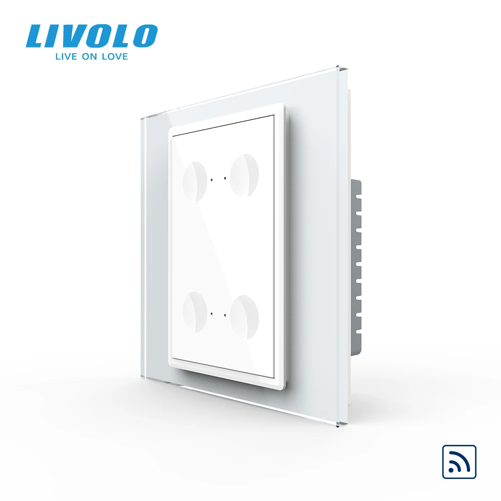 

LIVOLO UK Standard 4Gangs Wall Light Touch Remote Switch,4 Colors Options,Hole Panel Match,Plastic Key