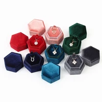 new product hexagonal velvet ring box jewelry box display stand with detachable cover ring box stand wedding engagement package