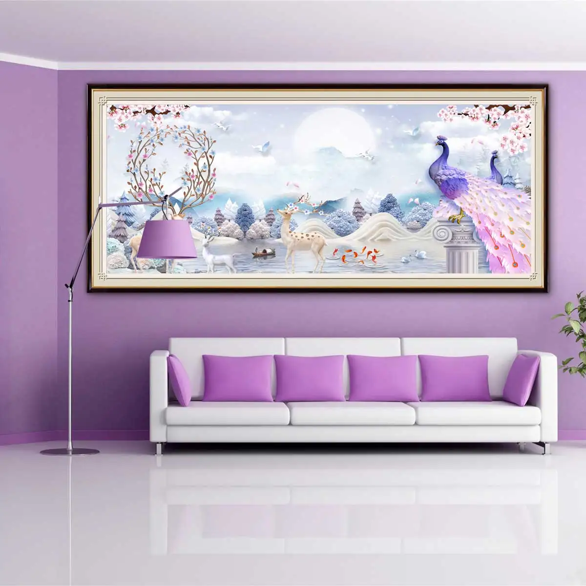 Алмазная мозаика Павлин картина из круглых страз с полными квадратными стразами