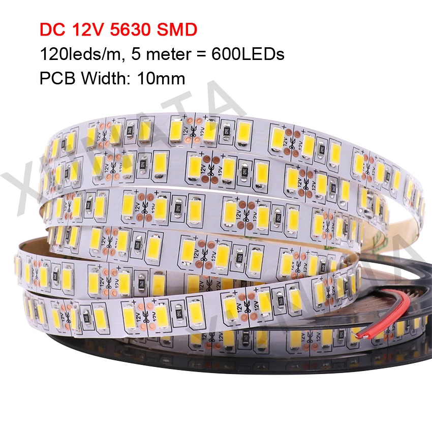 12 В 5050 2835 светодиодная лента SMD 5054 5630 5 м гибкая ленсветильник световые полосы