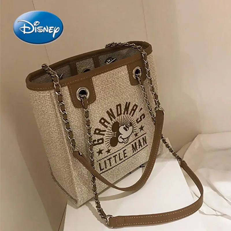 

Сумка Disney с мультяшным принтом Микки, Женская Холщовая Сумка через плечо, сумка-мессенджер, сумка-тоут, сумка для покупок, женская сумка, тре...
