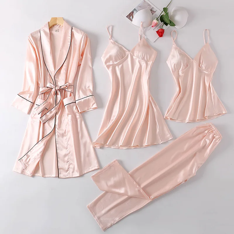 Для женщин сексуальное платье с v-образным воротом, сатиновый комплект кружевной пижамы летние пижамы для сна белье Пижама Mujer