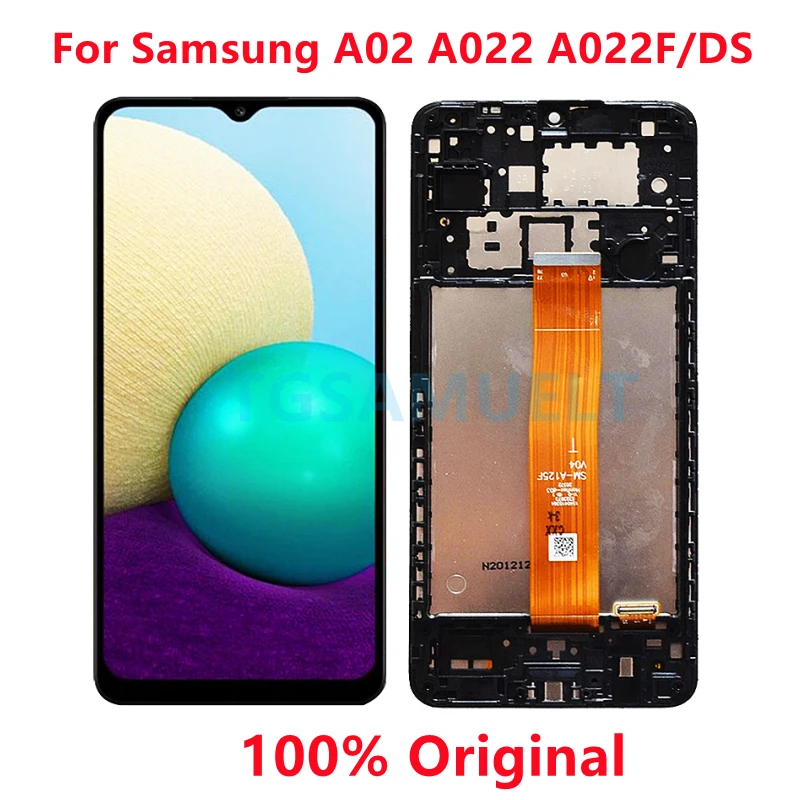 

100% Original For Samsung Galaxy A02 Display With Frame 6.5" SM-A022F A022G/DS A022M LCD Display Touch Screen Digitizer Assembly