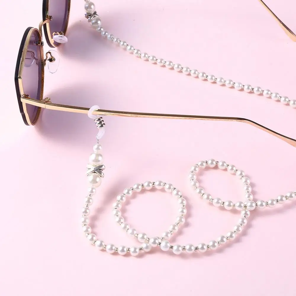 Солнцезащитные очки в форме морской звезды цепочки с жемчужинами стразы шнурок