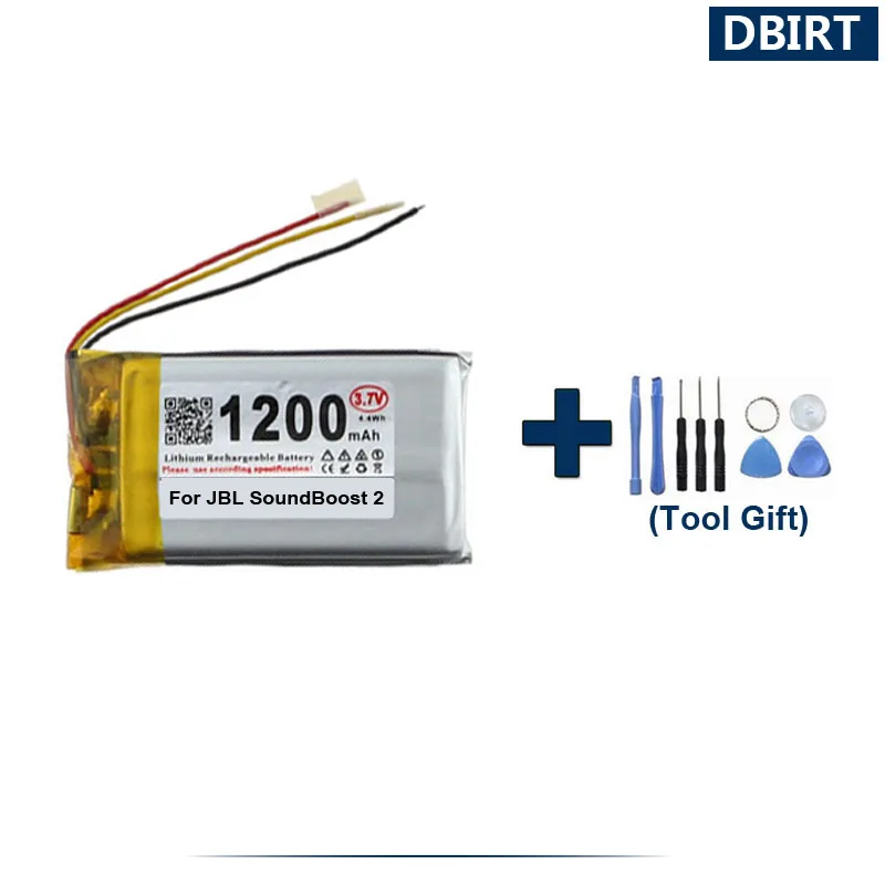 

Набор инструментов в подарок + оригинальные запасные части 1200 мАч GSP653248 батарея для JBL SoundBoost 2 динамик AKKU батарея