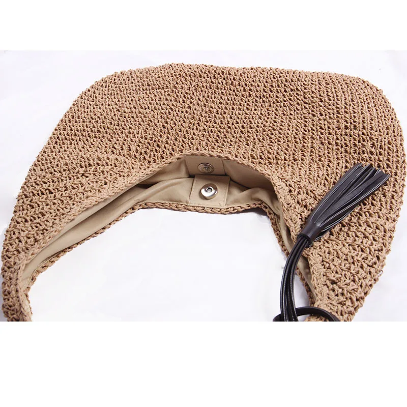 2021 Japan and South Korea's new wild large-capacity straw bag beach seaside vacation ins one shoulder portable woven | Багаж и сумки