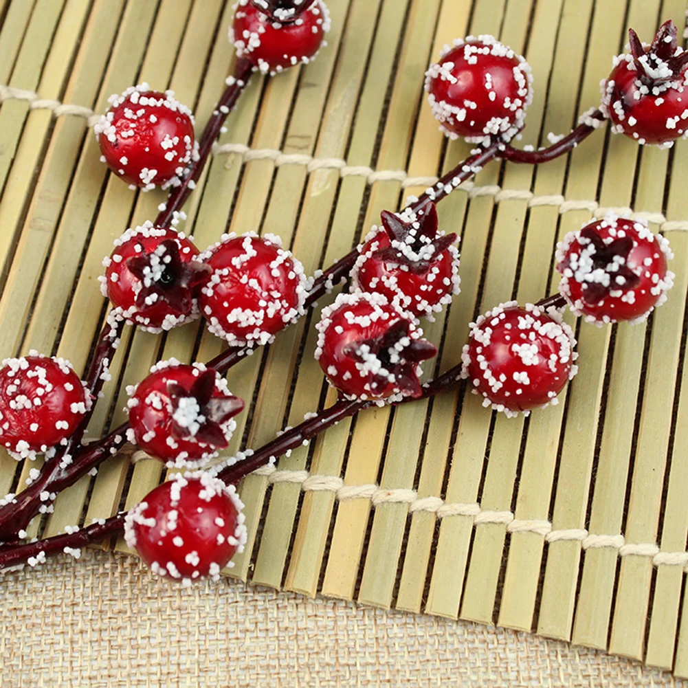 10 шт. рождественские ягоды Мини Круглые Искусственные красные цветок Рождество