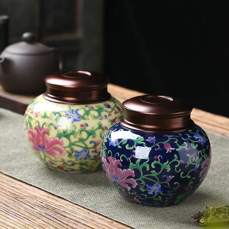 Керамическая чайная банка в китайском стиле домашняя Герметичная крышка