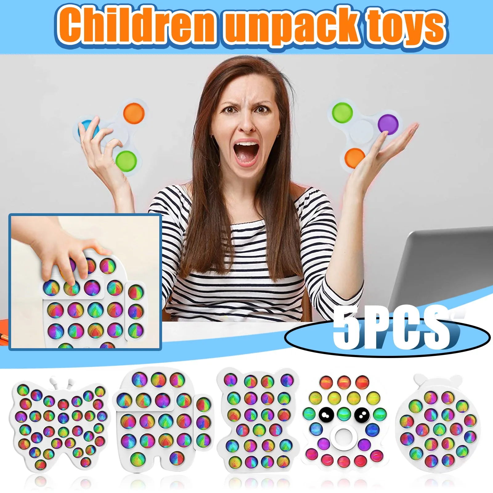 

Push Pop Bubble Fidget Sensory Toy Autism Among As