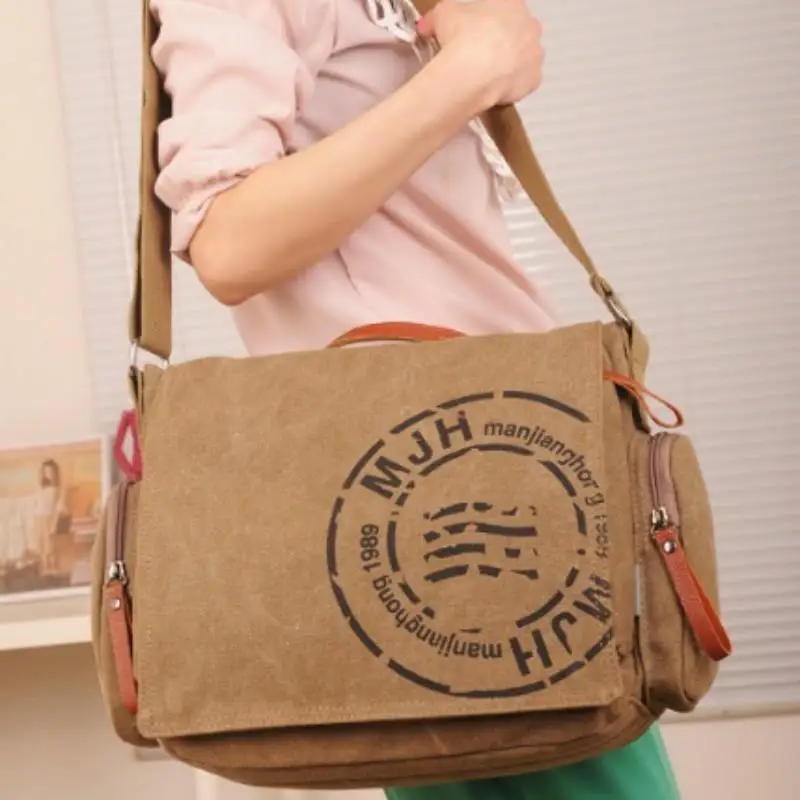 Casual Retro Canvas Handbag Unisex Single Shoulder Crossbody Messenger Bags Travel Hiking Packs |