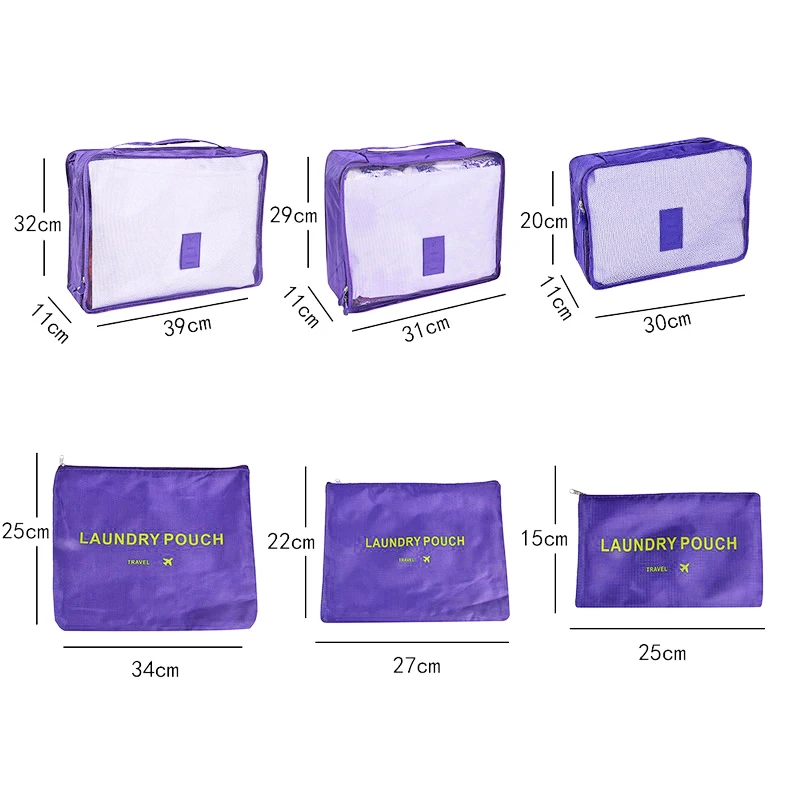 6 шт./лот дорожная сумка для хранения багажа одежда отделка Сумка Для Хранения