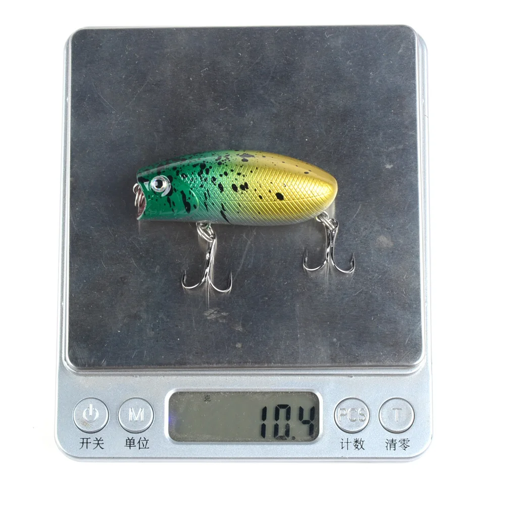 

1pcs 5.5cm 10g 3D Eyes Lifelike Fishing Lure 8# Hooks Pesca Fish Popper Lures Wobbler Isca Artificial Hard Bait Swimbait
