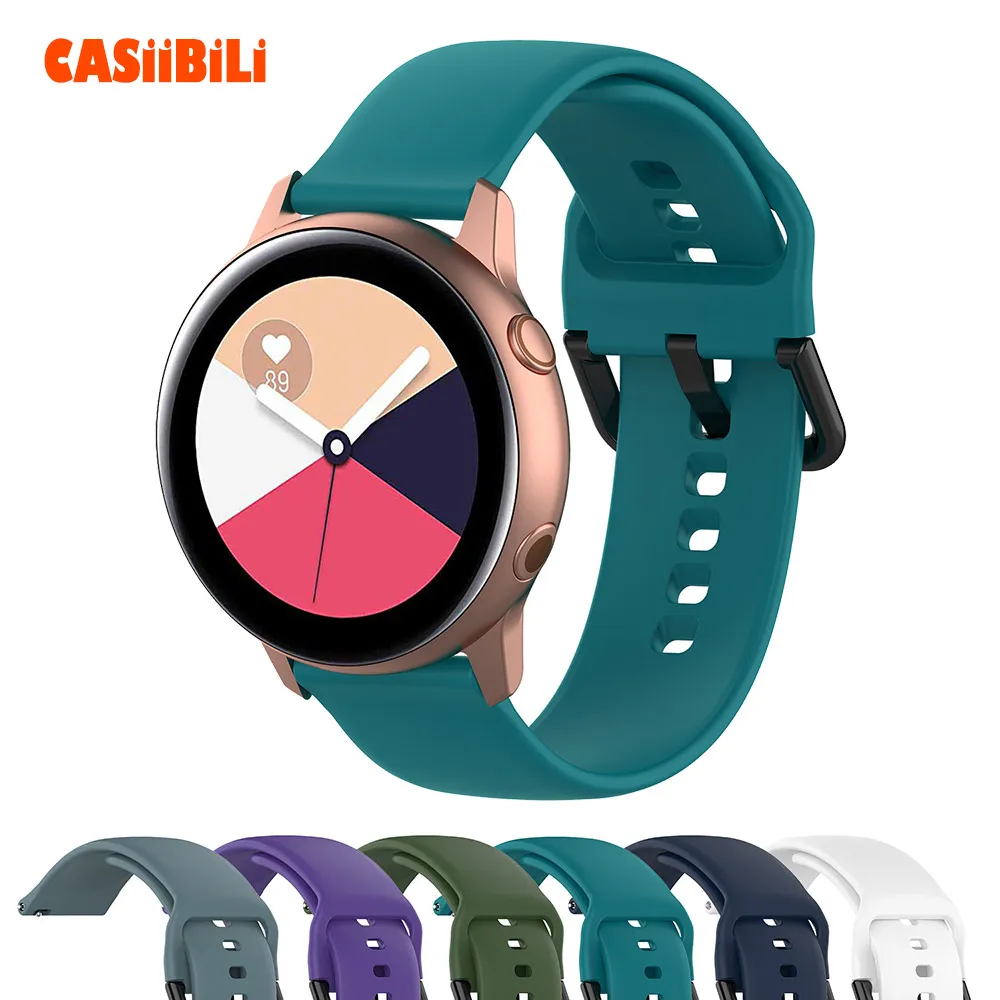 Ремешок шириной 20 мм для часов Samsung Galaxy Active Active2 40 44 Gear S2 spot силиконовые