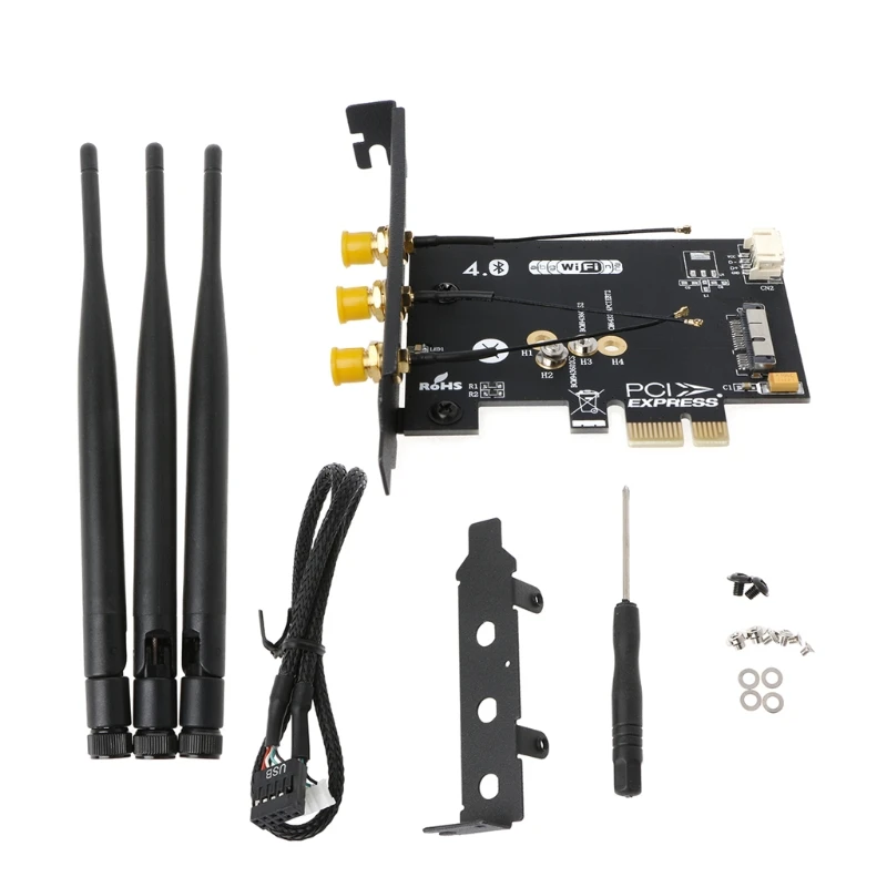Wi Fi + Bluetooth 4 0 Беспроводная карта к Мини PCI E 1X адаптер для ПК/Hackintosh|Платы расширения|