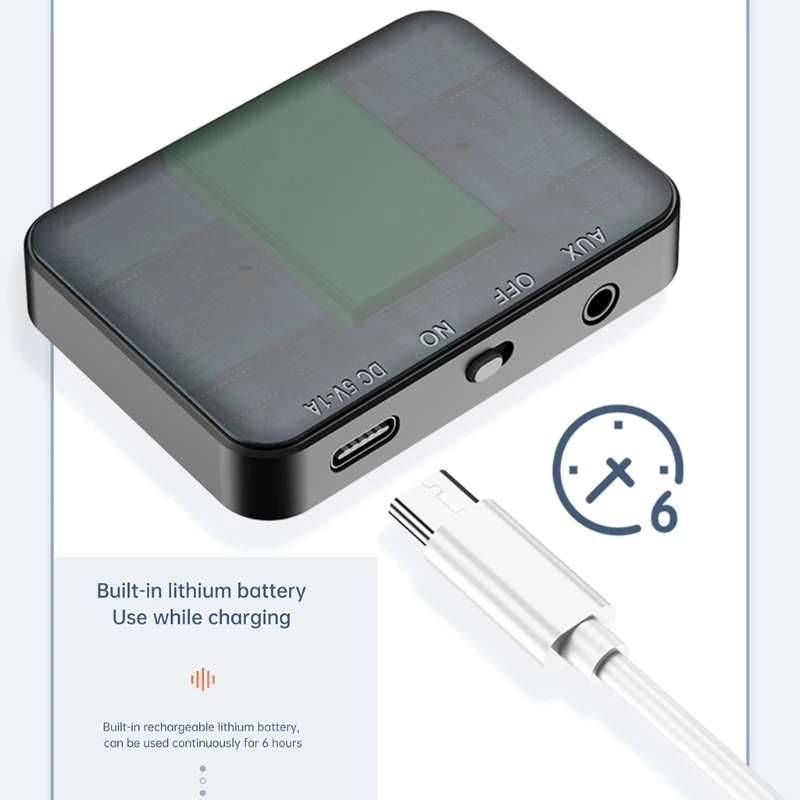 

H8WA Transmitter and Receiver for Speakers for Headphones 3.5mm Transmitter Support One for Two Functions