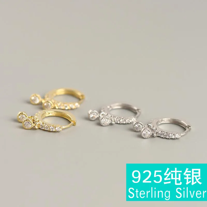 

Fashion S925 Sterling Silver Earrings For Women Tears Ear Clip Set White Cz Zircon Female Party Fine Jewelry Gifts Brincos New