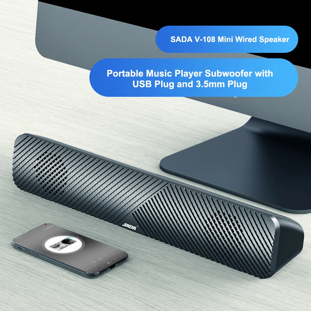 Проводной сабвуфер SADA 3 5 мм с усиленными басами | Электроника