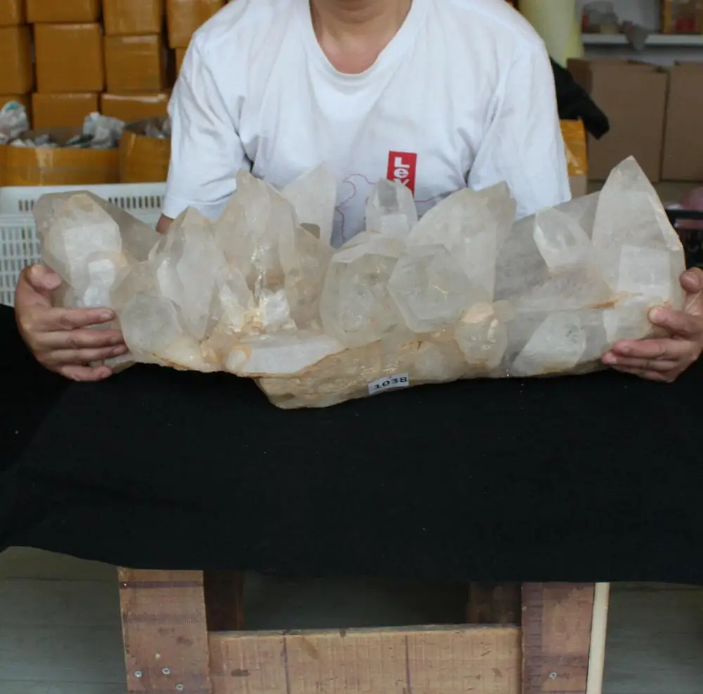 42 5 кг 93.6LB огромный натуральный прозрачный белый кварц кристалл Кластерные точки