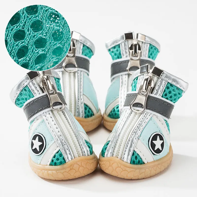 Защитная Уличная обувь для собак дышащая сетчатая нескользящая резиновая