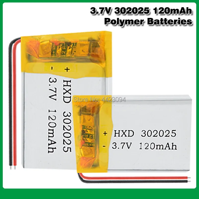 3 7 в 120 мАч 302025 литий-полимерные батареи с PCM для MP3 MP4 MP5 Bluetooth гарнитура умные часы