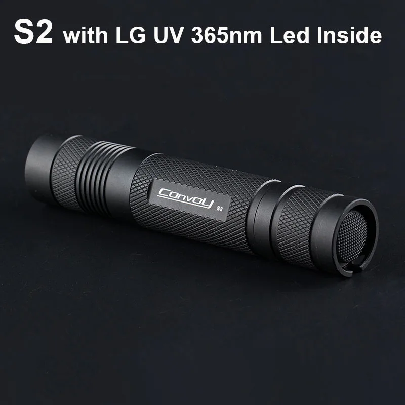 Ультрафиолетовая светодиодная ламсветильник Convoy S2 черный УФ фонарь для LG 18650 нм |