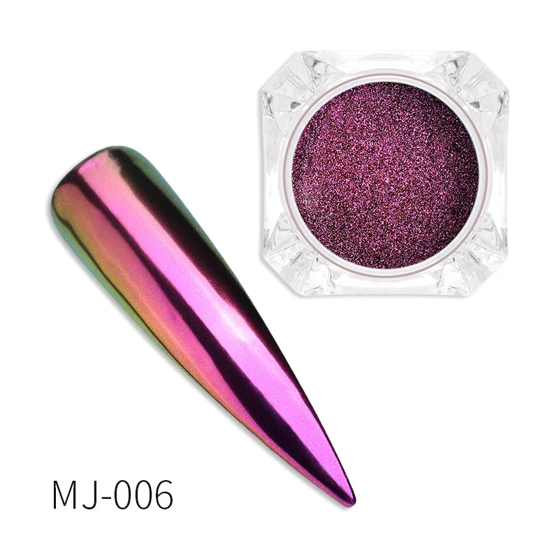 MJ-006 1 коробка Ослепительная зеркальная блестящая Лазерная хромированная пигмент сделай сам для салона голографическая пудра для украшения ногтей Маникюр для УФ-геля - Цвет: MJ-006