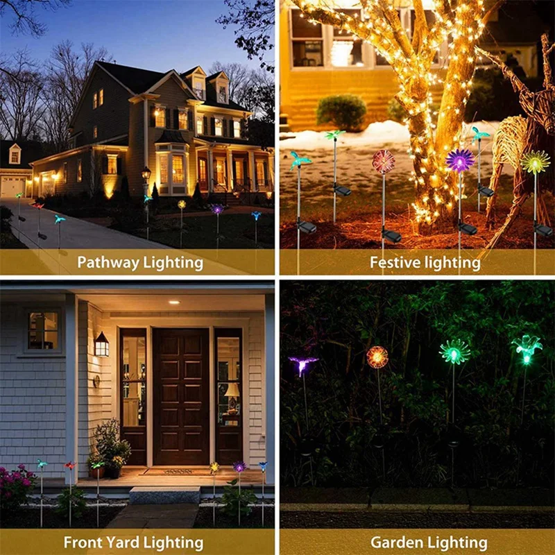 

12Pack Solar Ground Lights LED Figurine Color Changing Waterproof Light for Outdoor Yard/Garden Christmas Decor
