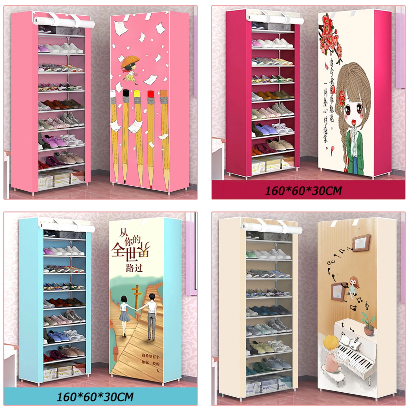 Новинка Лидер продаж сборка обувной шкаф для дома пыле Ткань обуви складной