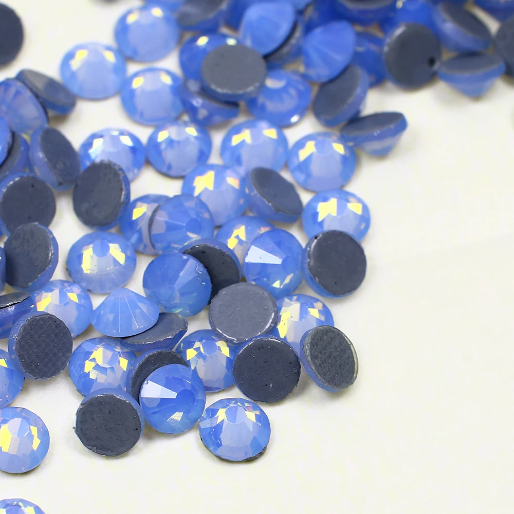 Голубой опал ss20 Стразы искусственные камни стеклянная плоская задняя для одежды