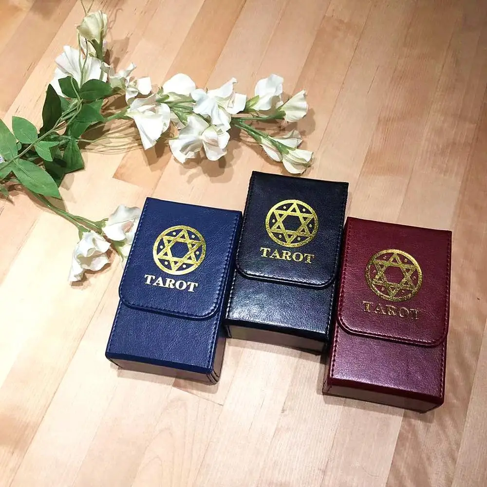 PU Таро коробка для хранения двухслойная Кожаная Коллекция доска карточных игр
