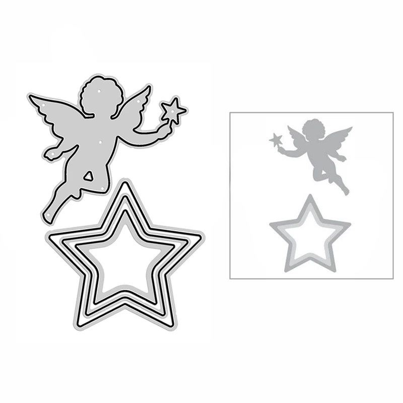 

Новинка 2021 г., металлические пресс-формы «ангел Купидон» «сделай сам» для скрапбукинга и изготовления карт, форма для тиснения с рождествен...