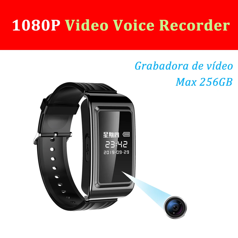 Мини камера Full HD Голосовая активация Камера Регистраторы браслет смотреть видео