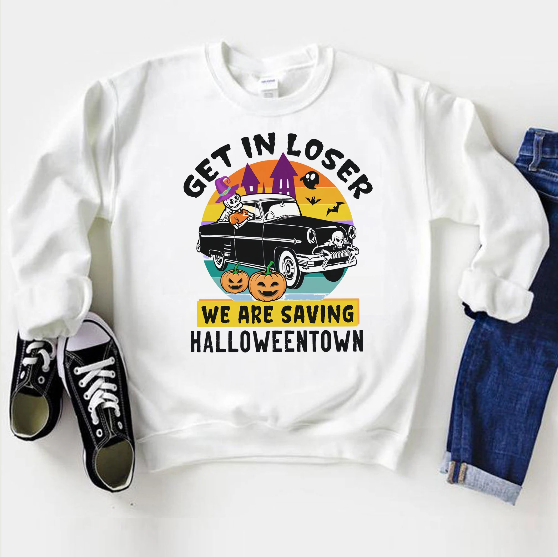 Толстовка для Хэллоуина толстовка с надписью Get In Losers We're Saving hallowentown забавные