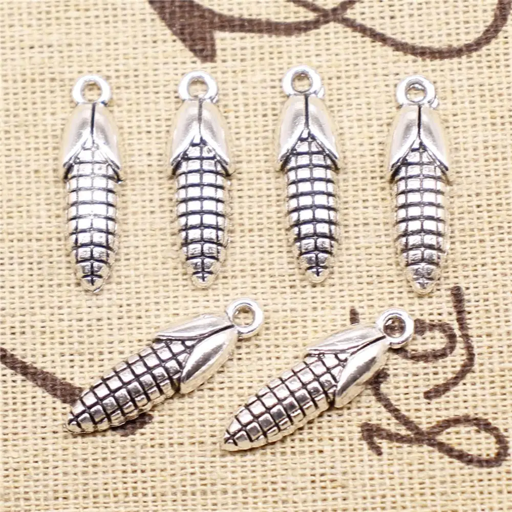 

Designer Charms DIY 10pcs 24x7mm Antique Silver Color Corn Charms