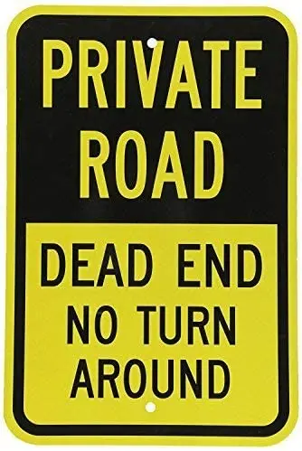 

Светоотражающий знак BGOJM Private Road-мертвый конец без поворота, 8X12 дюймов, черный на желтом