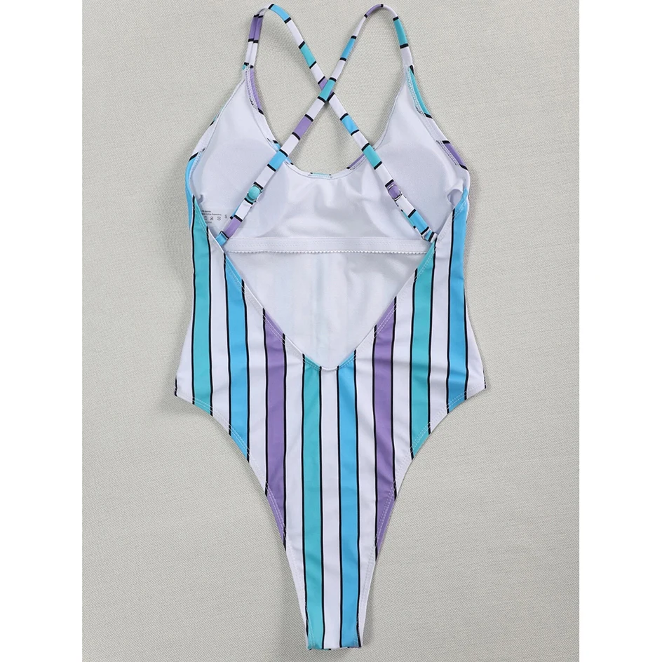 

One Swimsuit Women Swimwear 2021 Sexy Striped Bathing Suit Woman Bikini Swimming for Beach Wear Bather Monokini Female Swimsuits