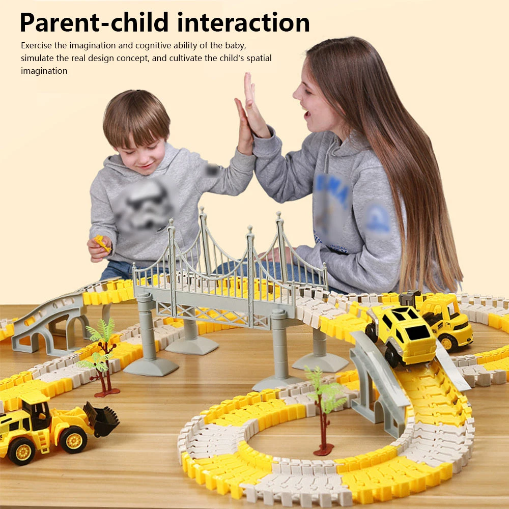 

Railway Electric Car for Children Car Track Toys DIY Flexible Variety Magical Road Kits Rail Car Assembly Toys Gifts