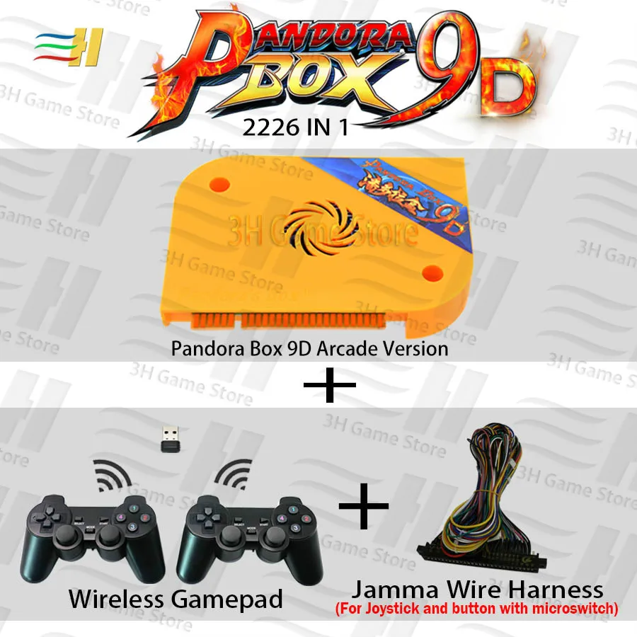 Pandora Box 9D 2226 в 1 аркадная версия доска для игры JAMMA HDMI VGA для монетного управления игровая машина поддержка 3P 4P игры usb - Цвет: 9D wireless Switch