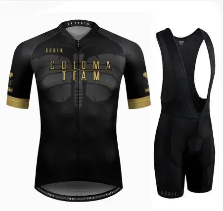 

2021 Men's Bike Black Gold Jerseys Short Sleeves Summer Cycling Mountain MTB Sports Racing Road Bicycling Set Clothing