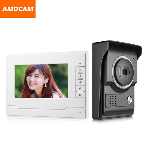 7 дюймов монитор видео домофон система видеозвонка с видеопереговорное устройство системы для дом Вилла 1-IR камера 1-ЖК-дисплей экран