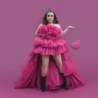 Пурпурное Тюлевое платье для женщин плюс сайз дополнительная пышная ярусная длинная вечерняя одежда с фатиновой юбкой для фотосъемки для девочек