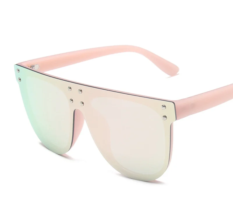 

New Big Frame One Piece Mirror Sunglasses Women Men Oversized Rivet Sun Glasses Fashion Outdoor Brand Design Shades UV400 2021