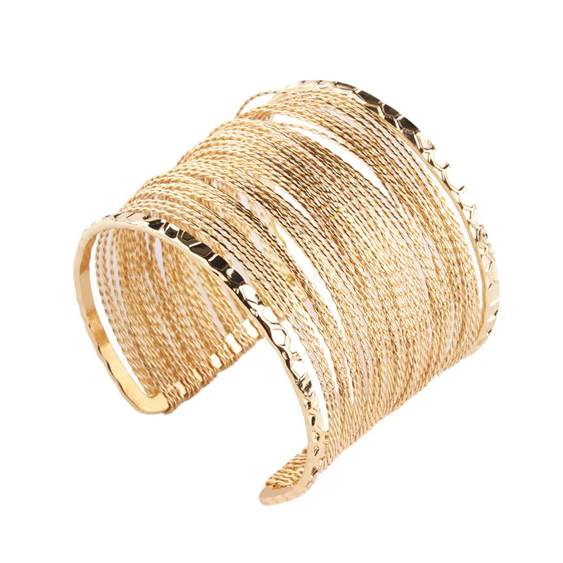 Бренд Dvacaman широкослойный металлический браслет-цепочка для женщин богемный