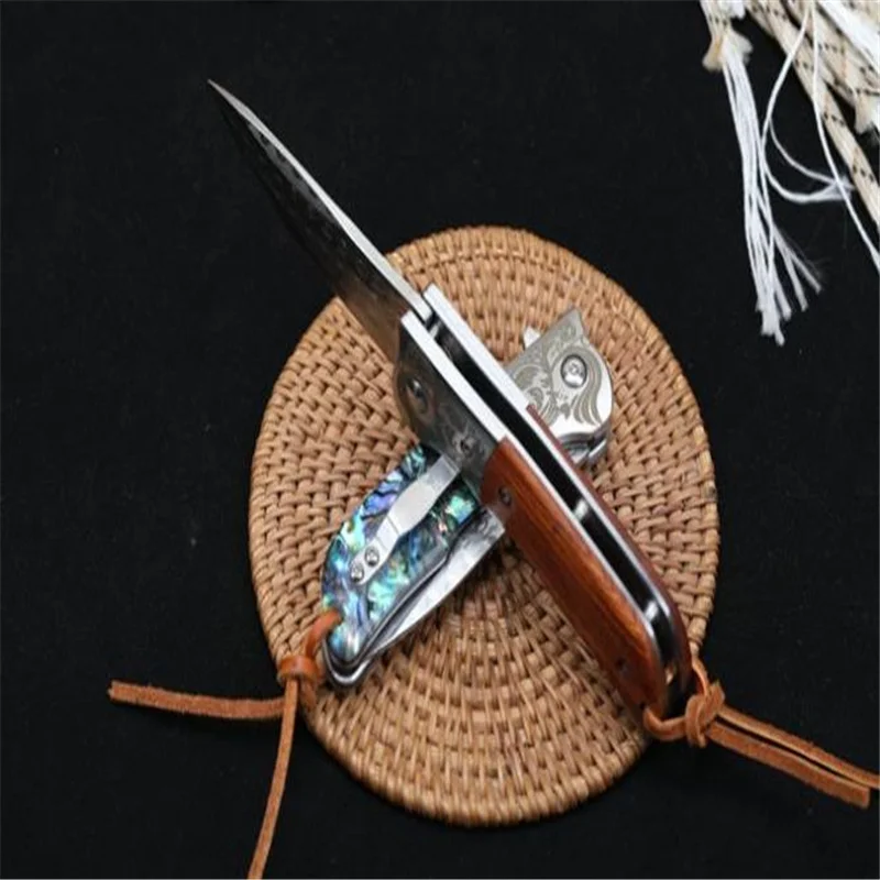 Быстро открывающийся складной нож обезьяны (Дамасская сталь) и высокопрочный