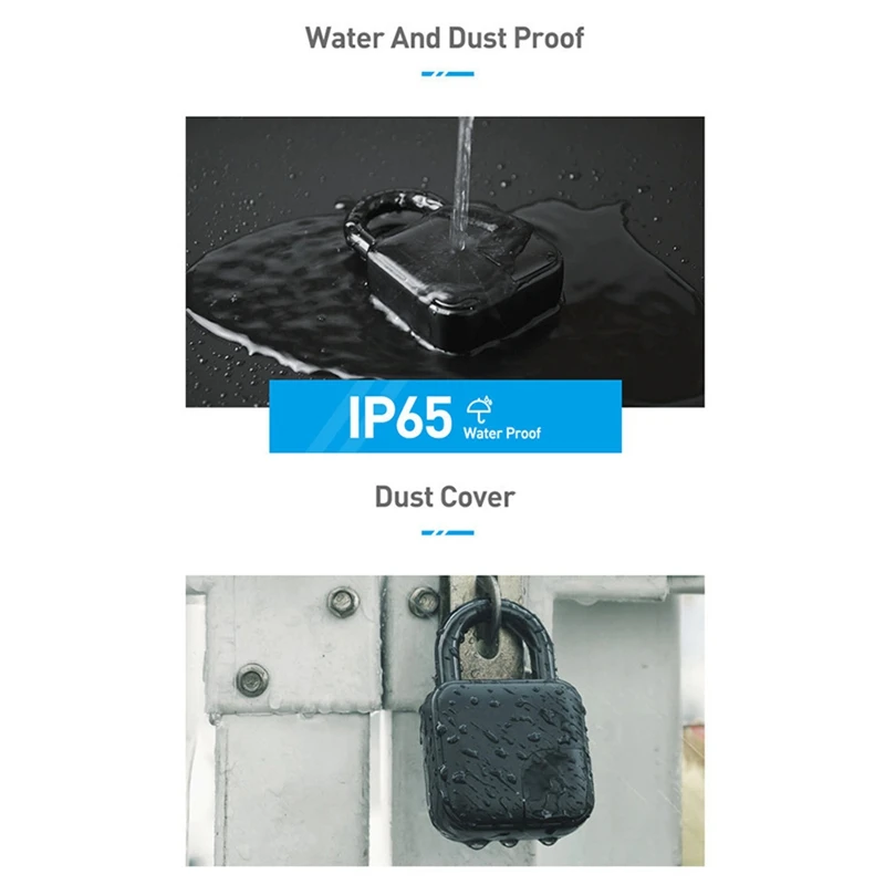 

Fingerprint Padlock, Multifunction Anti Theft Keyless Padlock for Lockers IP 65 Waterproof USB Rechargeable