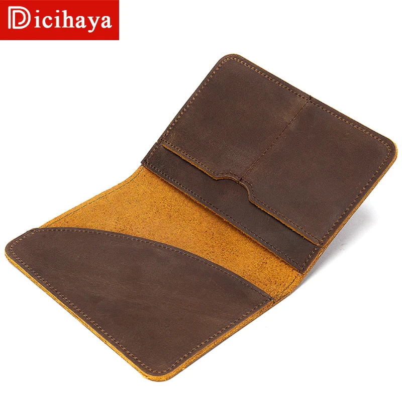 Кошелек DICIHAYA мужской из натуральной кожи складной бумажник двойного сложения